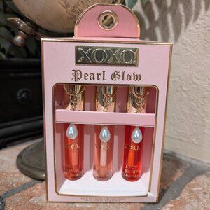 XOXO “Pearl Glow” 3-Piece Keychain Lip Gloss Set NWT